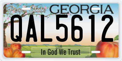 GA license plate QAL5612