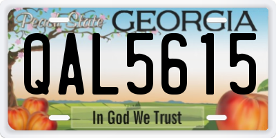 GA license plate QAL5615