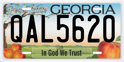 GA license plate QAL5620