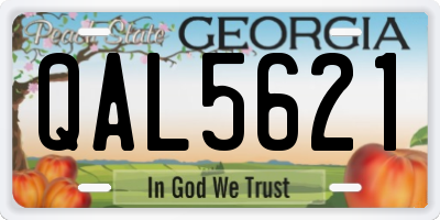 GA license plate QAL5621