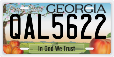 GA license plate QAL5622