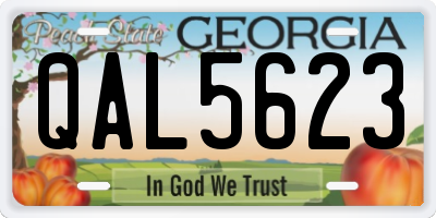 GA license plate QAL5623