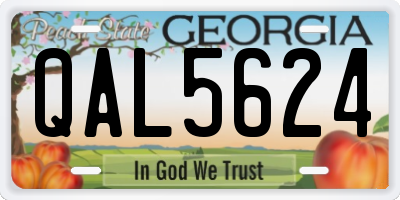 GA license plate QAL5624