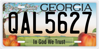 GA license plate QAL5627