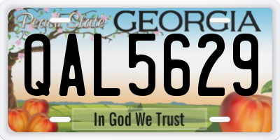 GA license plate QAL5629