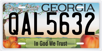 GA license plate QAL5632