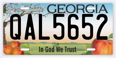 GA license plate QAL5652