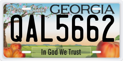 GA license plate QAL5662