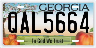 GA license plate QAL5664