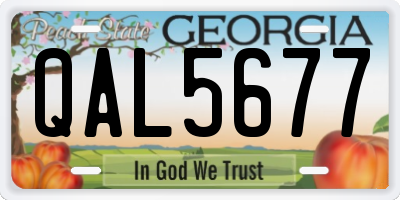 GA license plate QAL5677