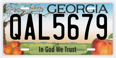 GA license plate QAL5679