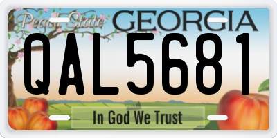 GA license plate QAL5681