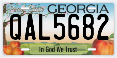 GA license plate QAL5682