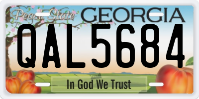 GA license plate QAL5684