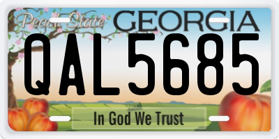 GA license plate QAL5685