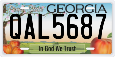 GA license plate QAL5687