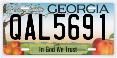 GA license plate QAL5691