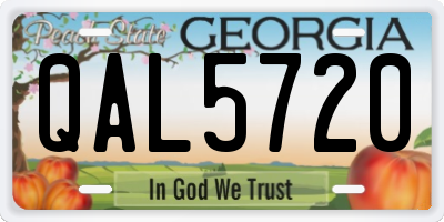 GA license plate QAL5720