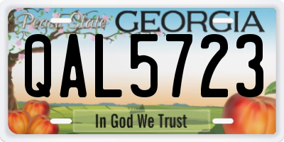 GA license plate QAL5723