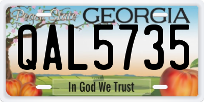 GA license plate QAL5735