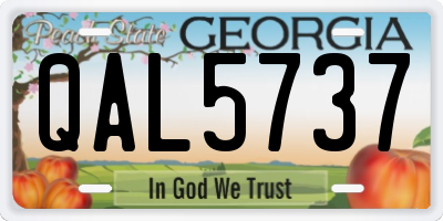 GA license plate QAL5737