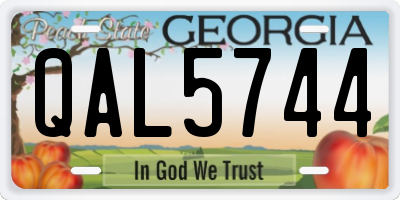 GA license plate QAL5744