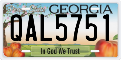 GA license plate QAL5751