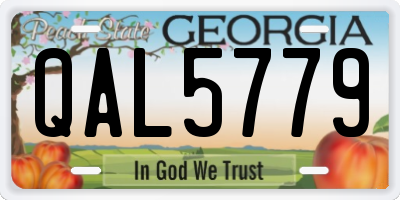 GA license plate QAL5779