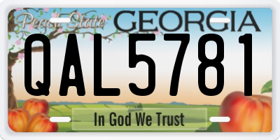 GA license plate QAL5781