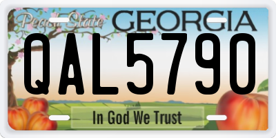 GA license plate QAL5790