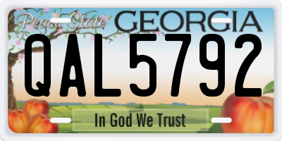 GA license plate QAL5792