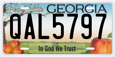 GA license plate QAL5797