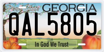 GA license plate QAL5805