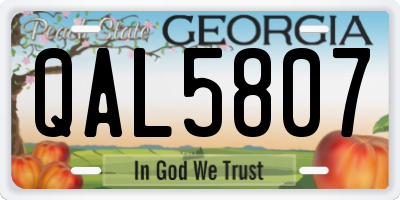 GA license plate QAL5807