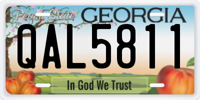 GA license plate QAL5811