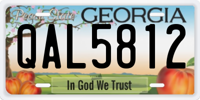 GA license plate QAL5812