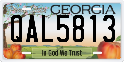 GA license plate QAL5813