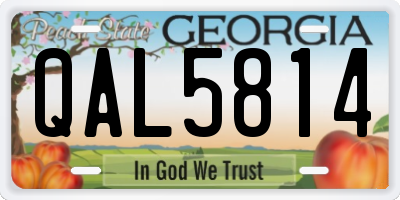 GA license plate QAL5814