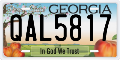 GA license plate QAL5817