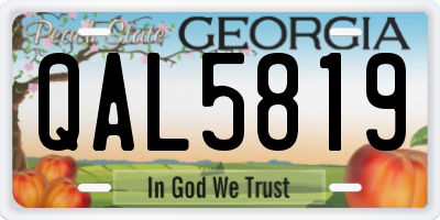 GA license plate QAL5819