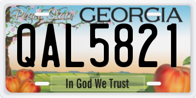 GA license plate QAL5821