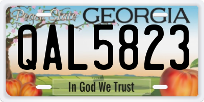 GA license plate QAL5823