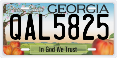 GA license plate QAL5825