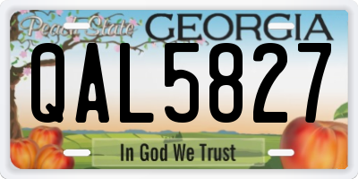 GA license plate QAL5827