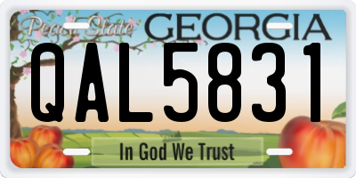 GA license plate QAL5831