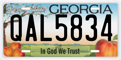 GA license plate QAL5834