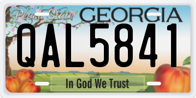 GA license plate QAL5841