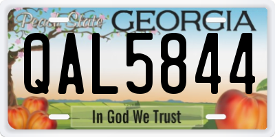 GA license plate QAL5844