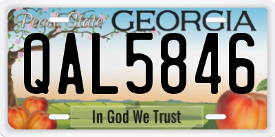 GA license plate QAL5846