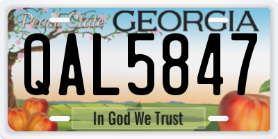 GA license plate QAL5847